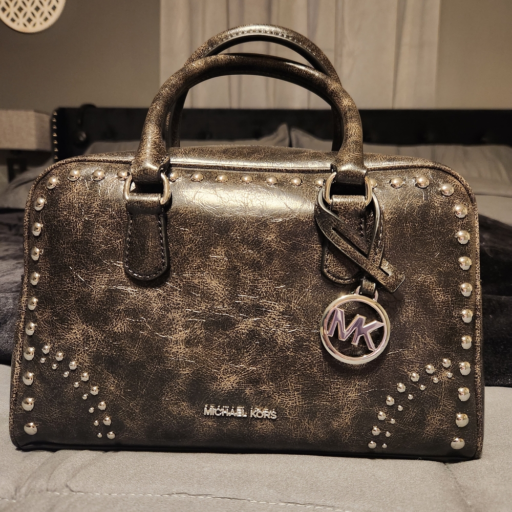 NWT Michael Kors Black/Brown Duffle Satchel/Crossbody